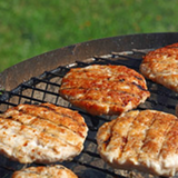 Creswick Farm's Chimichurri Chicken Patties Cooking On A Grill