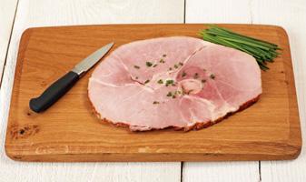 Creswick Farm's Ham Steak Displayed On A Wooden Cutting Board